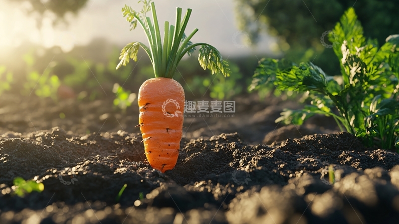 高清大图下载【趣麦麦图】长在土里的胡萝卜1