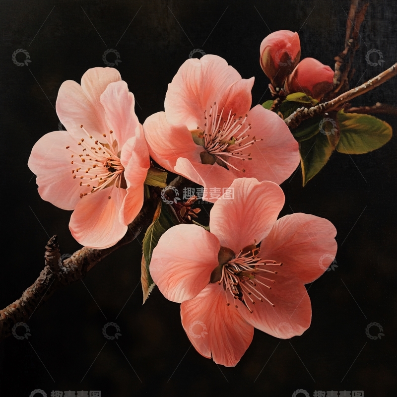 高清大图下载【趣麦麦图】光影美丽的桃花