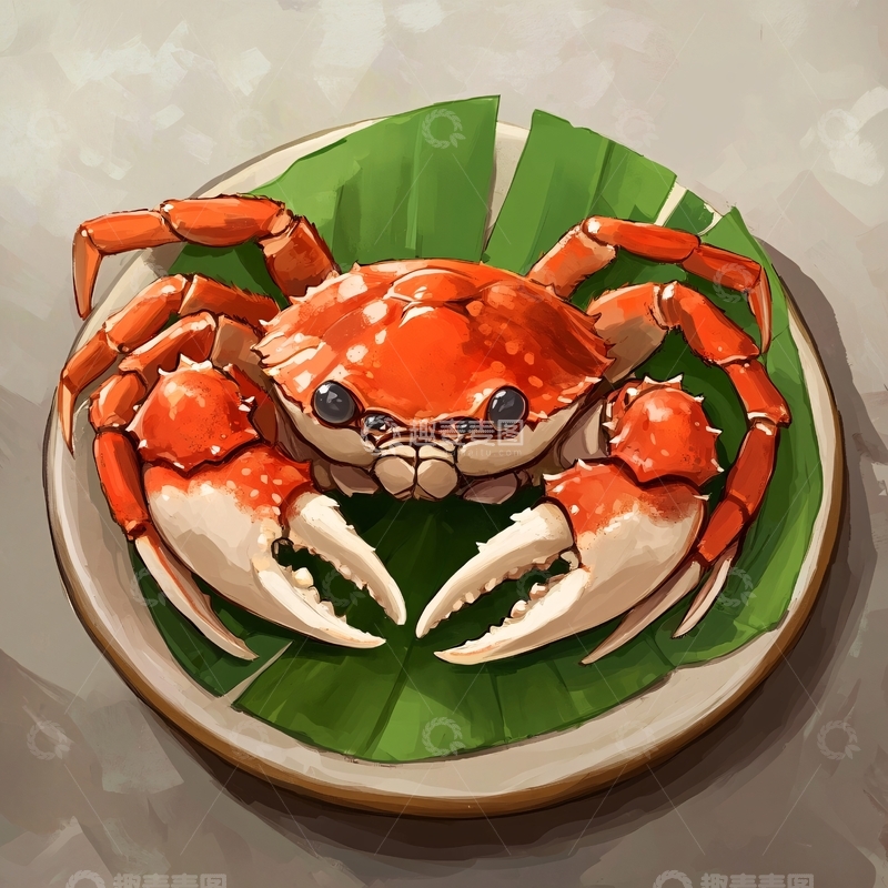 高清大图下载【趣麦麦图】河蟹插画1