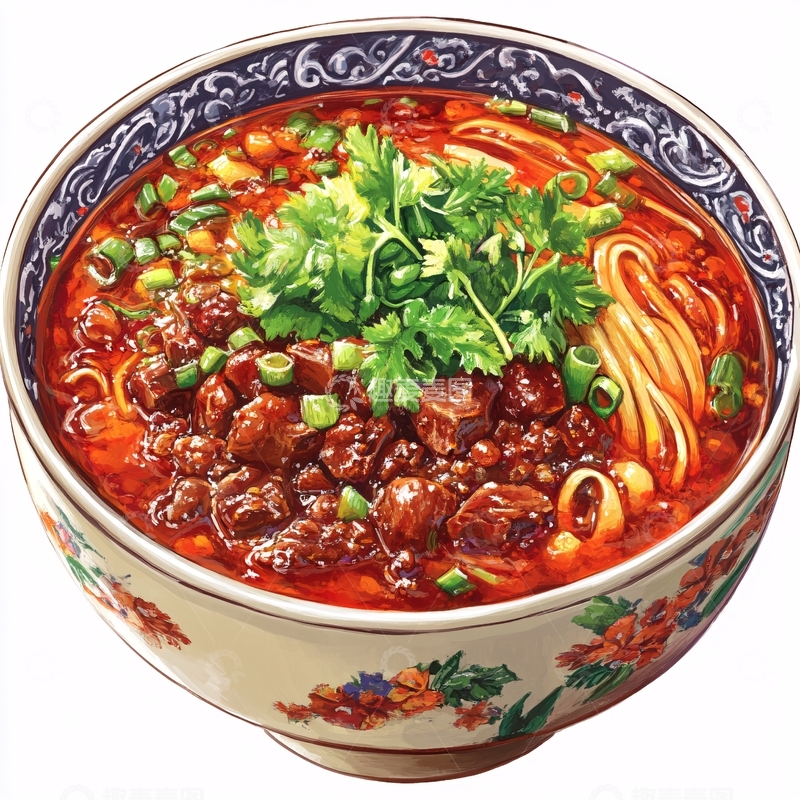 高清大图下载【趣麦麦图】麻辣牛肉米线速食面