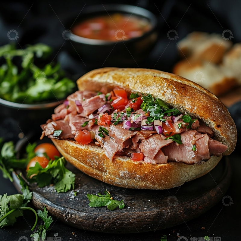 高清大图下载【趣麦麦图】牛肉法棍塔塔