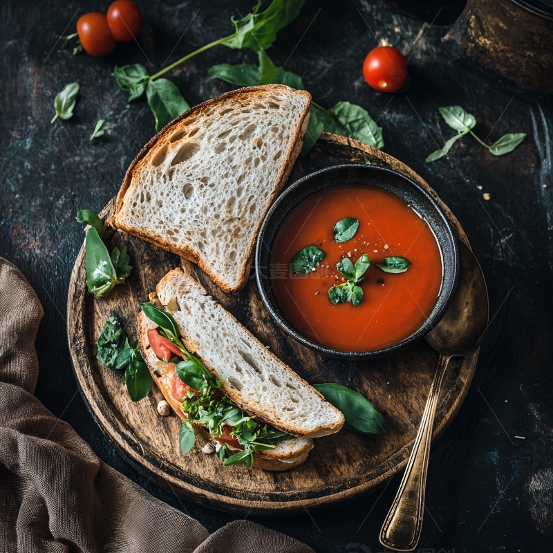 高清大图下载【趣麦麦图】新鲜虾仁番茄汤