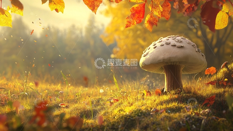 高清大图下载【趣麦麦图】梦幻蘑菇背景5