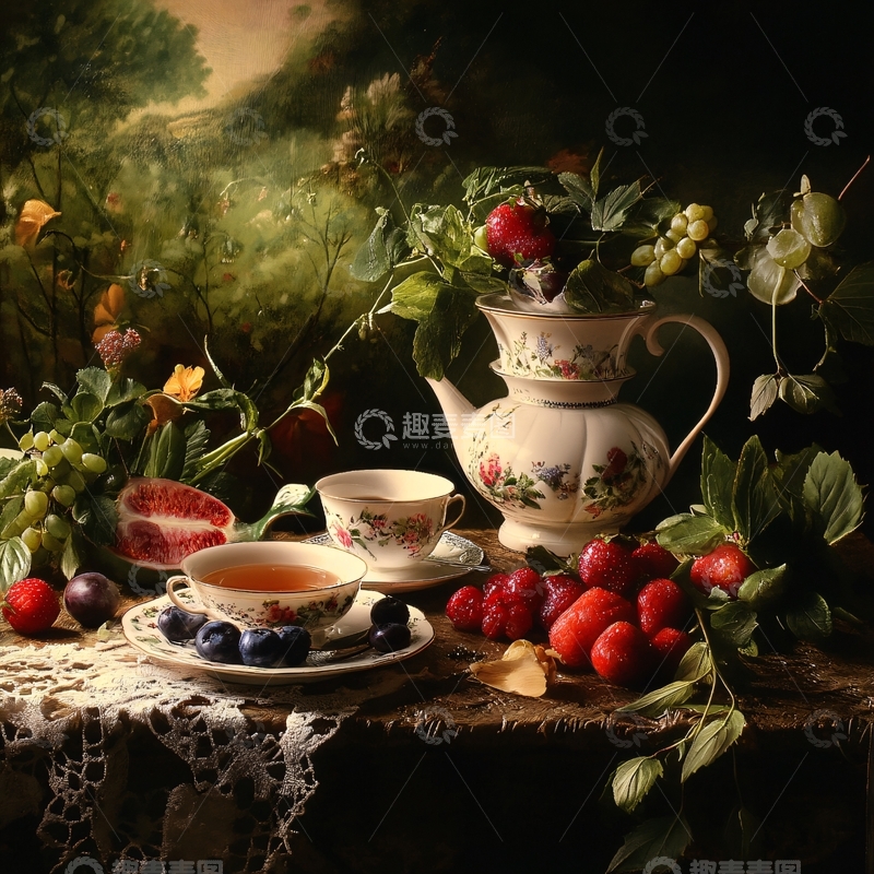 高清大图下载【趣麦麦图】午后茶点的静物