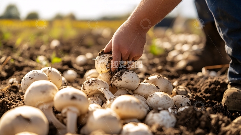 高清大图下载【趣麦麦图】农田里采收马铃薯
