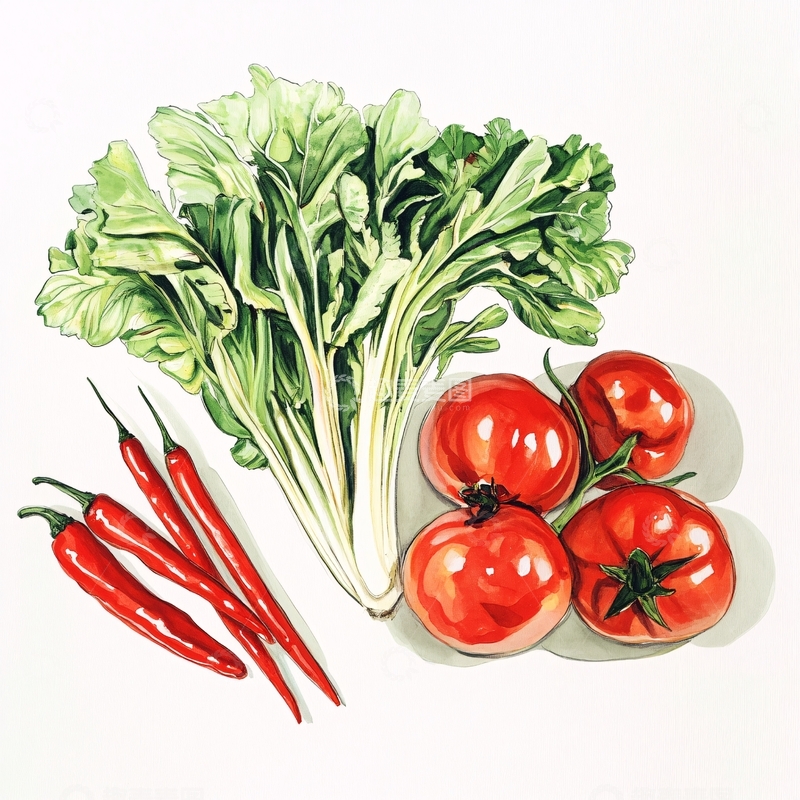 高清大图下载【趣麦麦图】蔬菜手绘图1