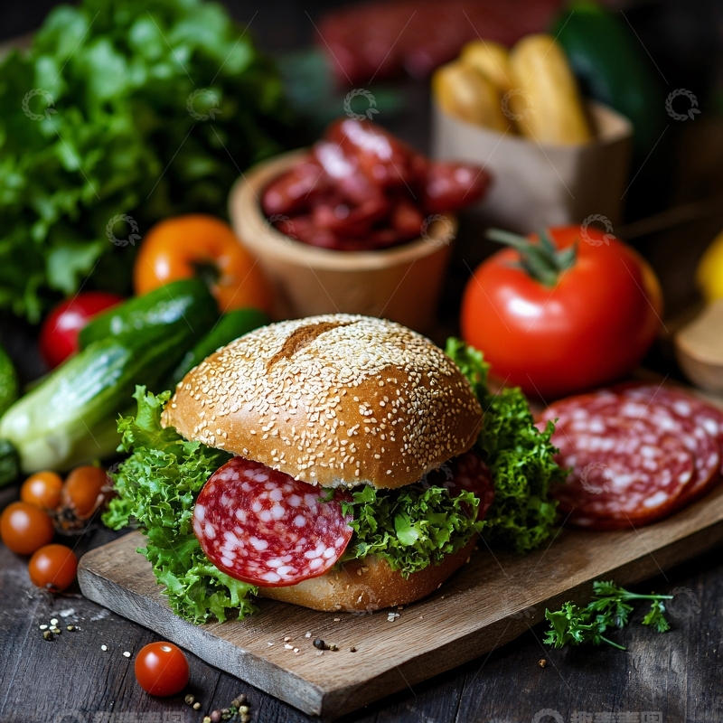 高清大图下载【趣麦麦图】-烘焙汉堡包