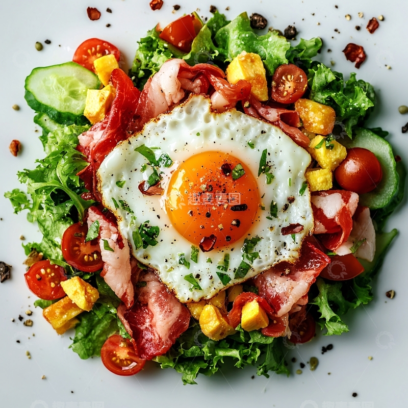 高清大图下载【趣麦麦图】太阳蛋拼西冷牛扒