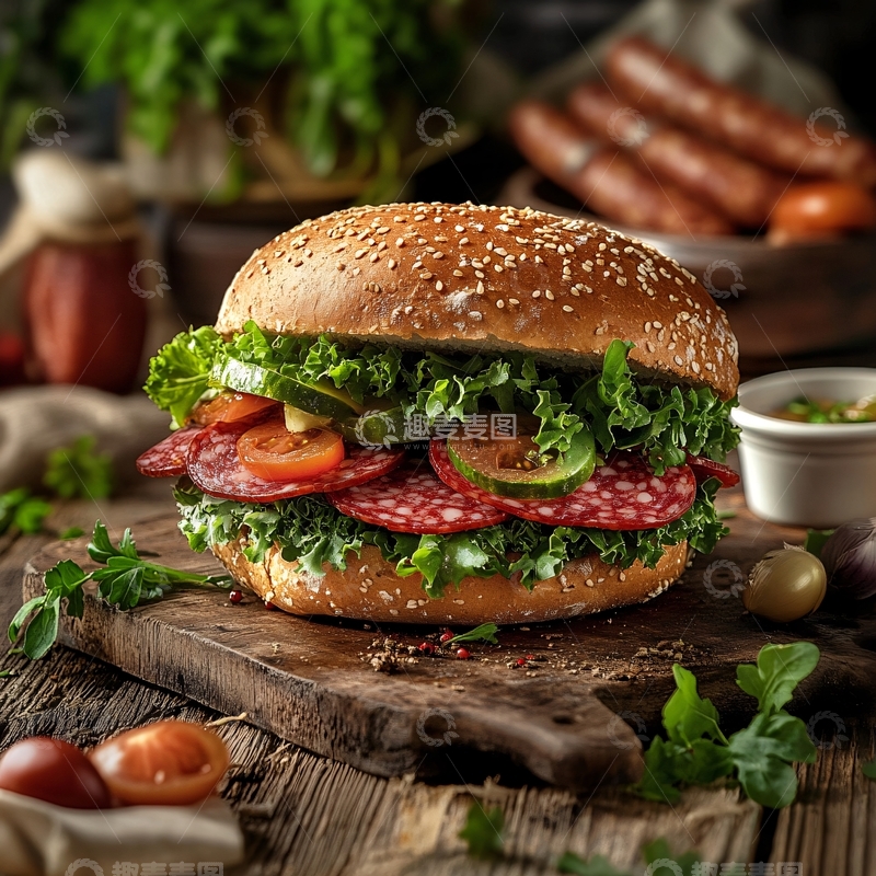 高清大图下载【趣麦麦图】牛肉堡广告4