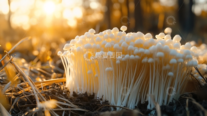 高清大图下载【趣麦麦图】晨光下的蘑菇5