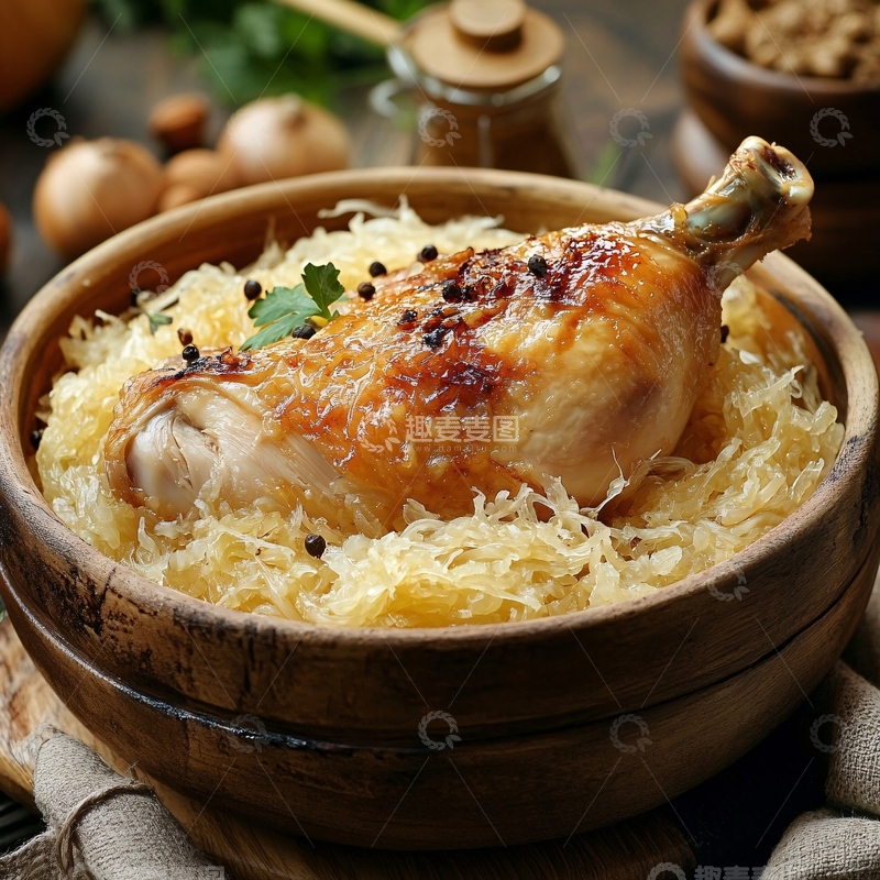 高清大图下载【趣麦麦图】盐焗鸡饭
