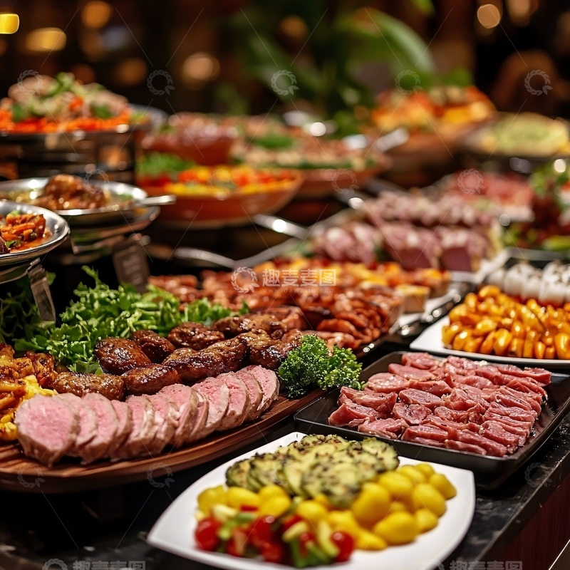 高清大图下载【趣麦麦图】自助餐冷切档