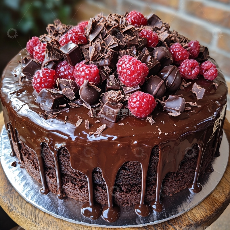 高清大图下载【趣麦麦图】巧克力装饰蛋糕