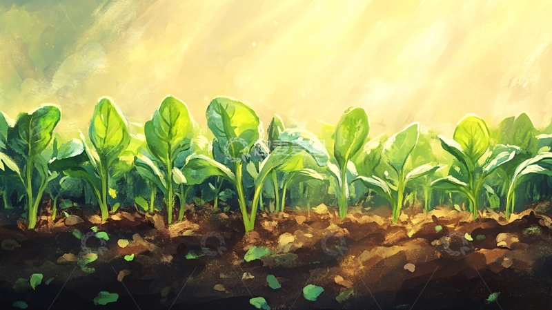 高清大图下载【趣麦麦图】豆苗插画2