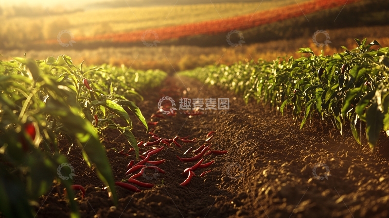 高清大图下载【趣麦麦图】庄稼地辣椒地