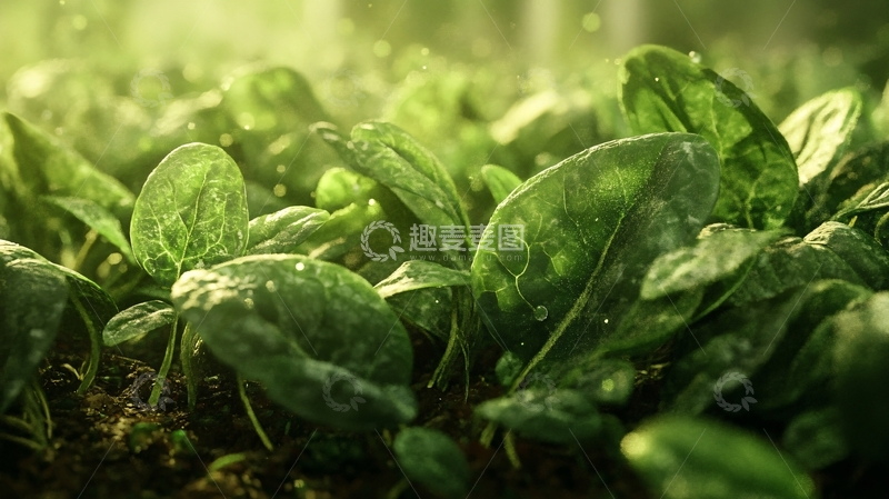 高清大图下载【趣麦麦图】雨露菠菜
