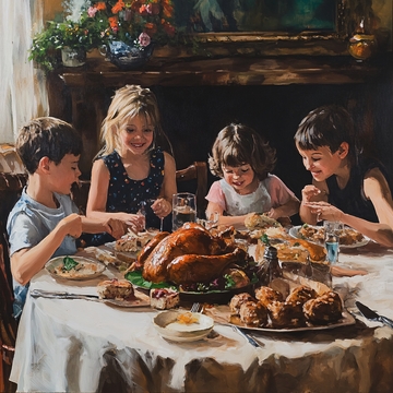 家庭的感恩节大餐