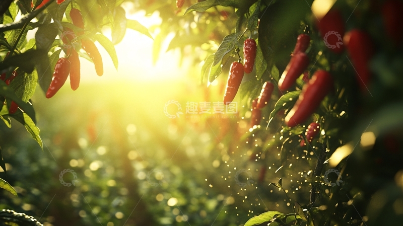 高清大图下载【趣麦麦图】阳光照射下的辣椒8