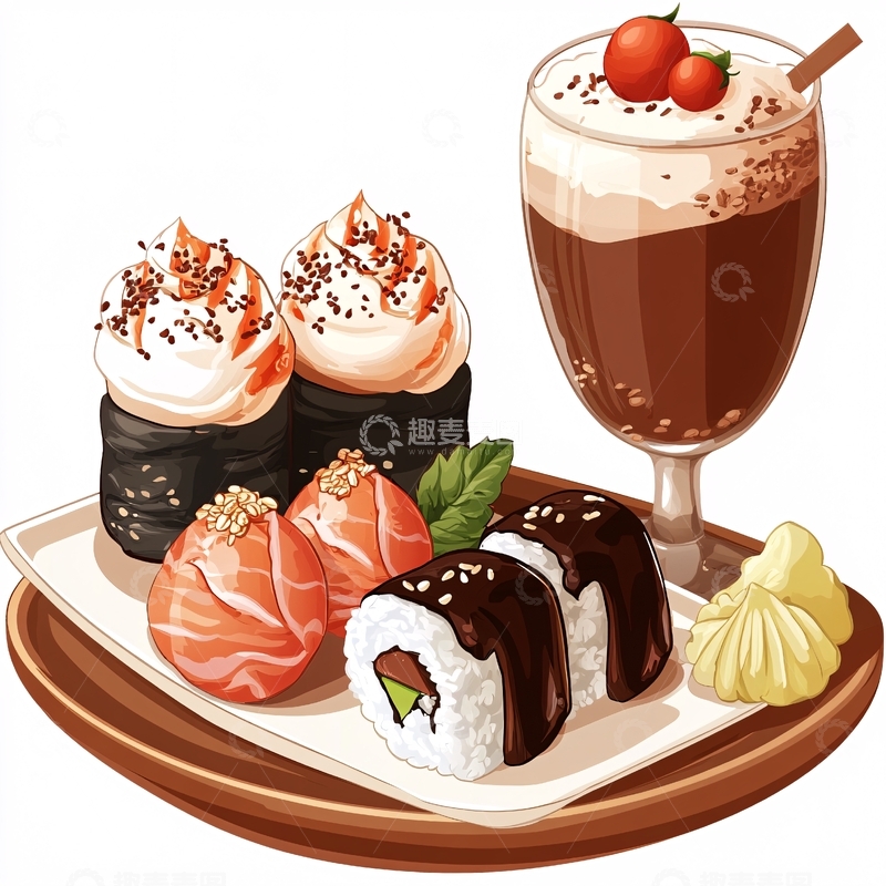 高清大图下载【趣麦麦图】寿司动漫素材