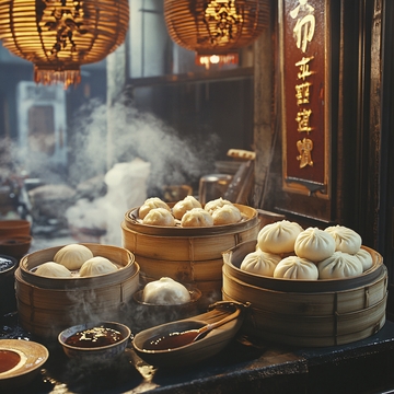 美食街小笼包