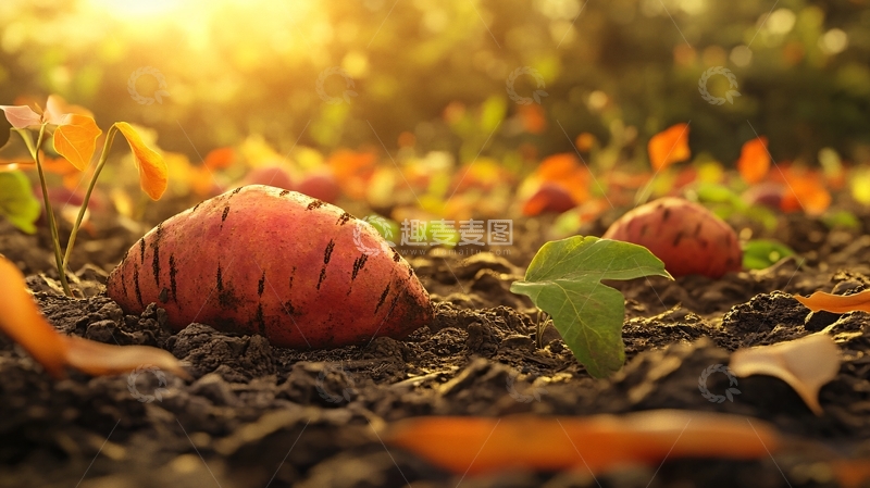 高清大图下载【趣麦麦图】在土地里的红薯1