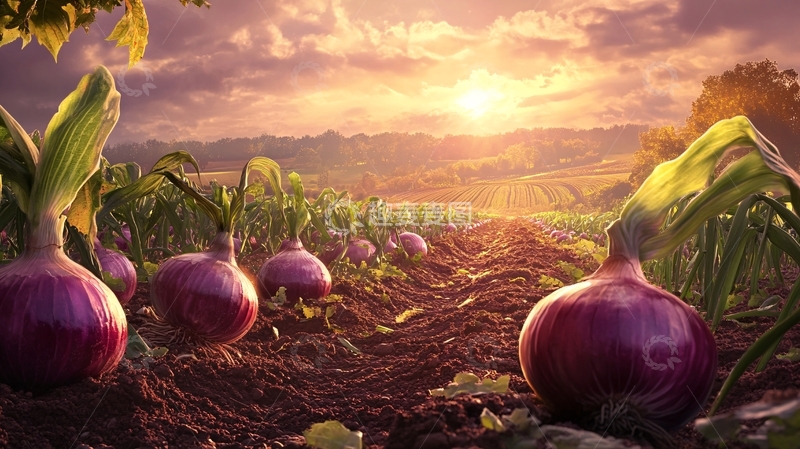 高清大图下载【趣麦麦图】洋葱植株田园风光4