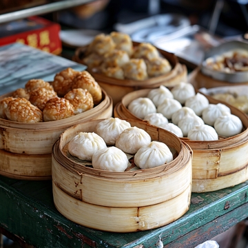 蒸包饺子配茶饮