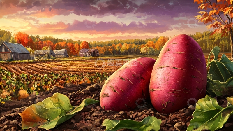 高清大图下载【趣麦麦图】红薯手绘海报