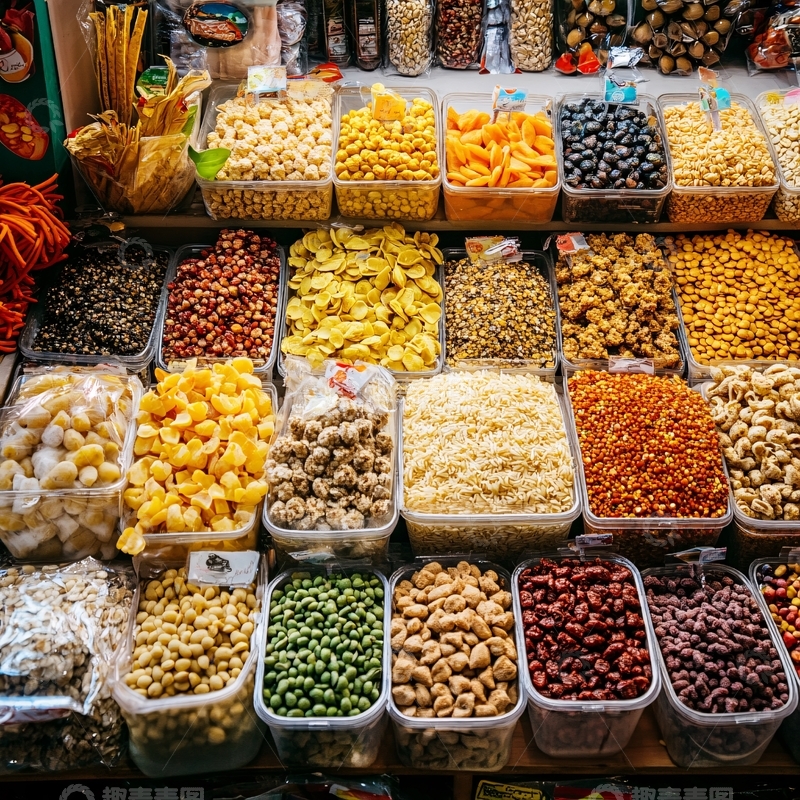 高清大图下载【趣麦麦图】零食干果美食街