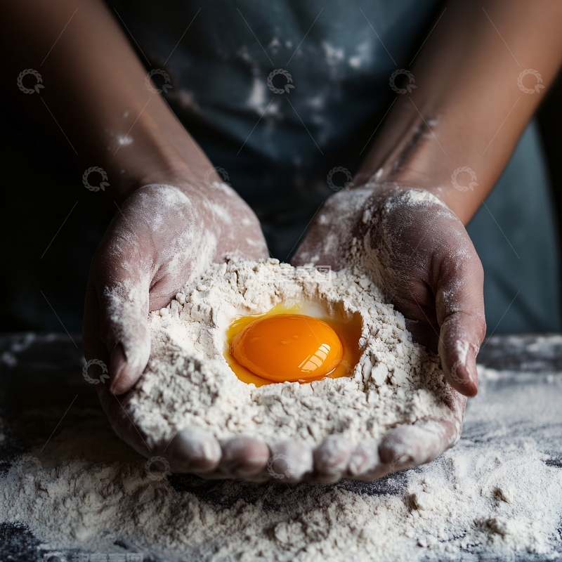 高清大图下载【趣麦麦图】手工制作面团