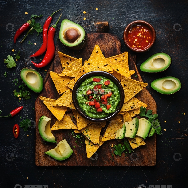 高清大图下载【趣麦麦图】牛油果酱配玉米片
