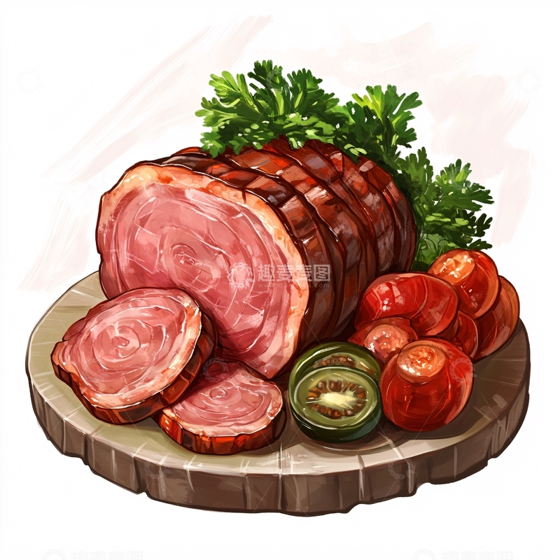 高清大图下载【趣麦麦图】卤水拼盘插画3