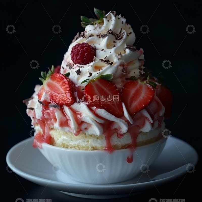 高清大图下载【趣麦麦图】草莓雪顶