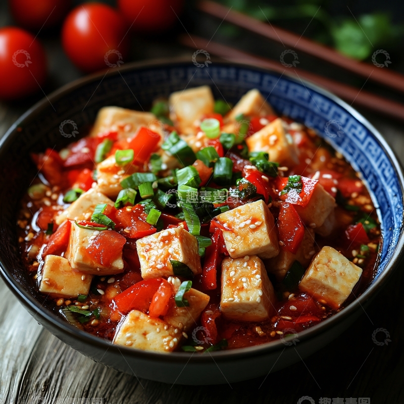 高清大图下载【趣麦麦图】番茄豆腐