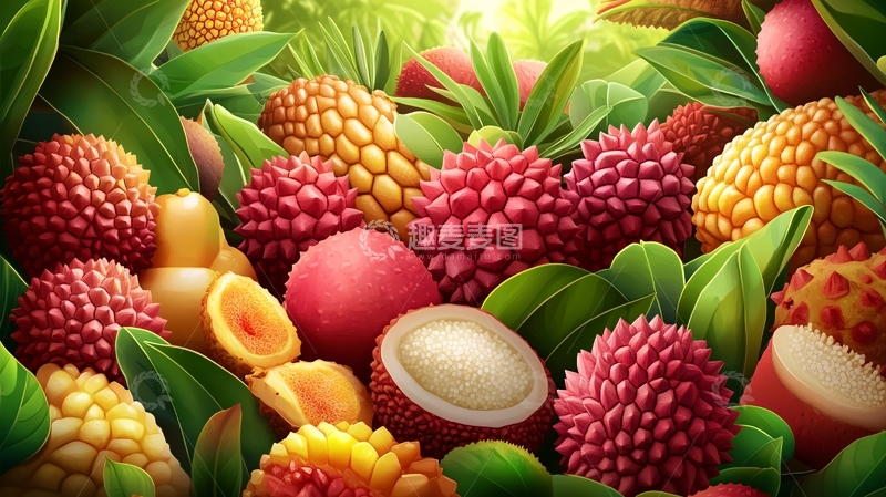高清大图下载【趣麦麦图】荔枝水果拼盘