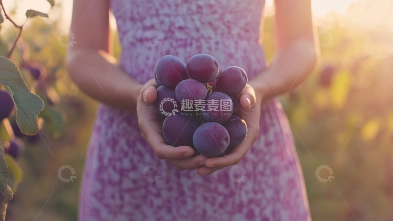 高清大图下载【趣麦麦图】采摘西梅