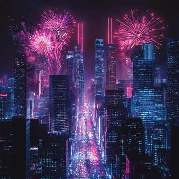 城市夜景烟花3
