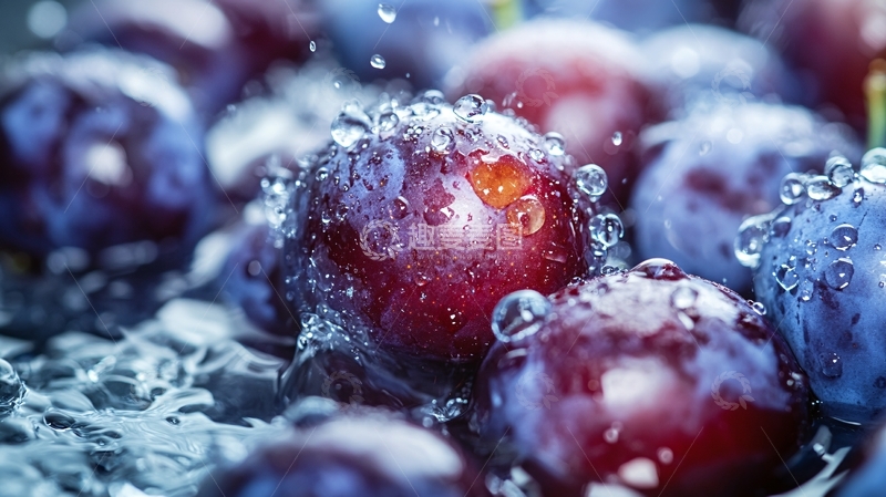 高清大图下载【趣麦麦图】蓝莓水珠1