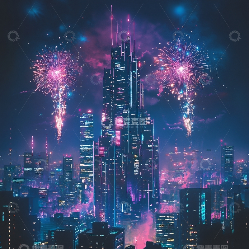 高清大图下载【趣麦麦图】横版烟火