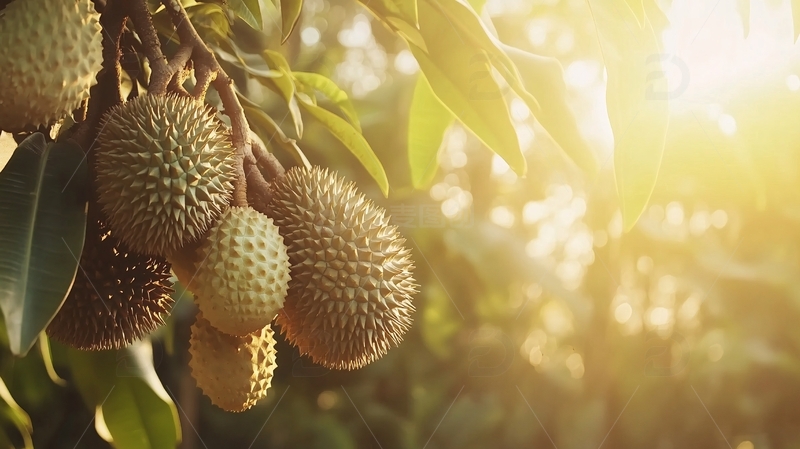 高清大图下载【趣麦麦图】枝头上的榴莲1