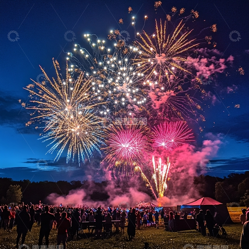 高清大图下载【趣麦麦图】开幕彩烟