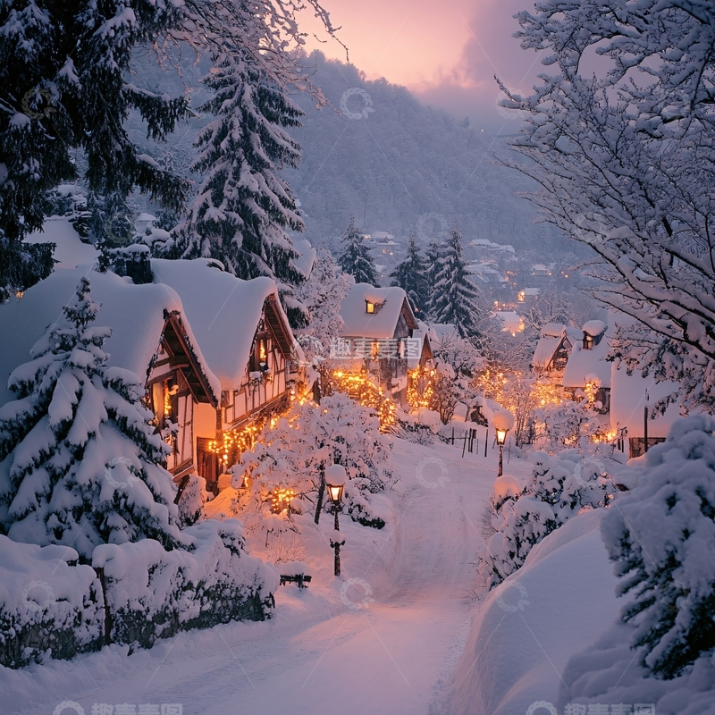 高清大图下载【趣麦麦图】高清唯美雪夜8