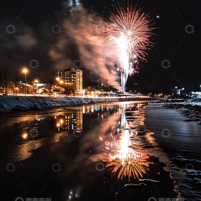 高清大图下载【趣麦麦图】冬季花火