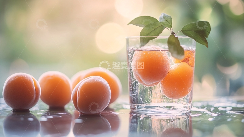 高清大图下载【趣麦麦图】杏子与水