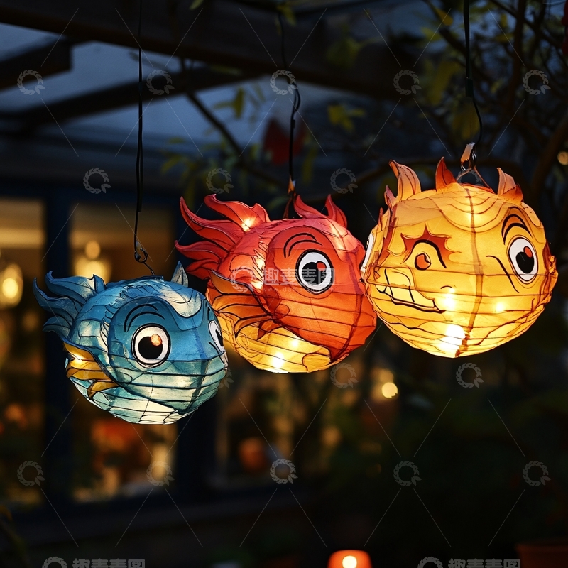 高清大图下载【趣麦麦图】创意鱼灯笼