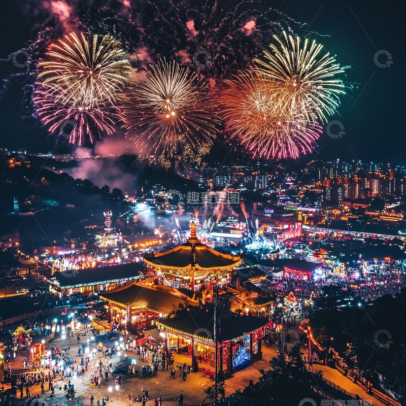 高清大图下载【趣麦麦图】烟火齐鸣