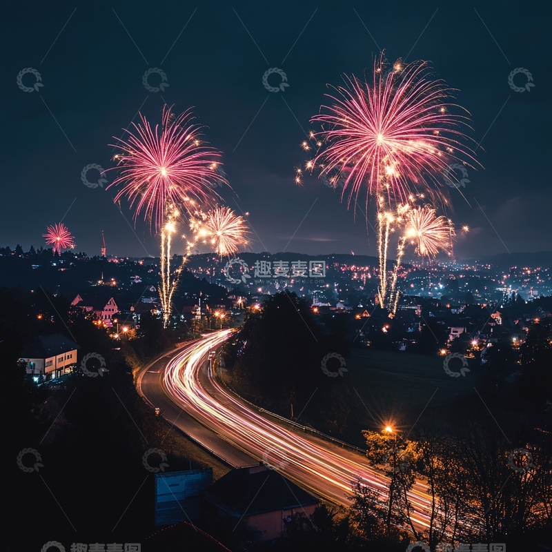 高清大图下载【趣麦麦图】烟花之乡
