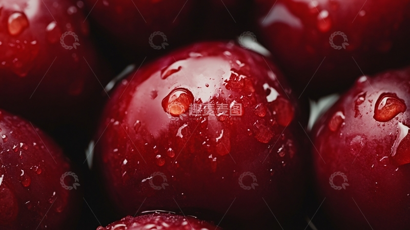 高清大图下载【趣麦麦图】雨中红果
