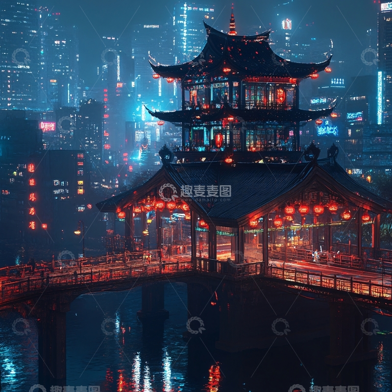 高清大图下载【趣麦麦图】梦幻楼阁1