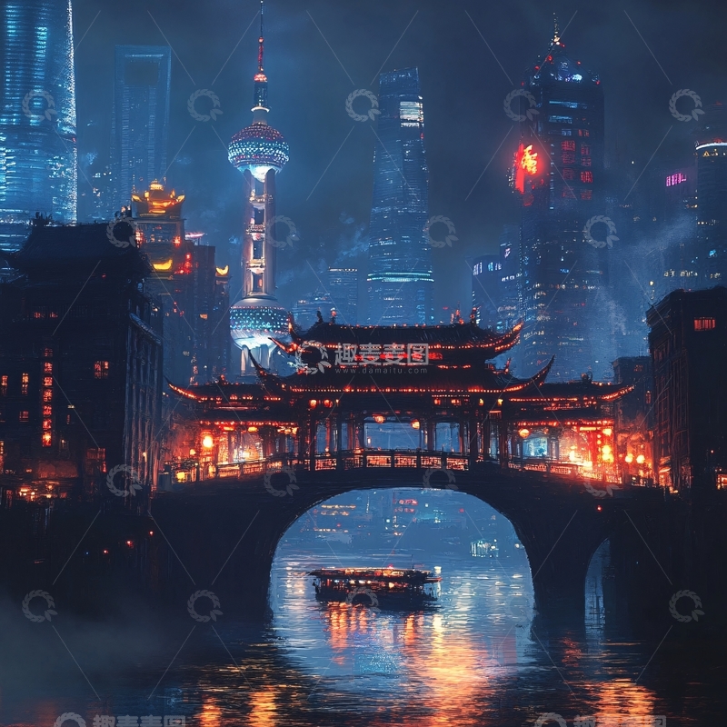 高清大图下载【趣麦麦图】雾中楼阁